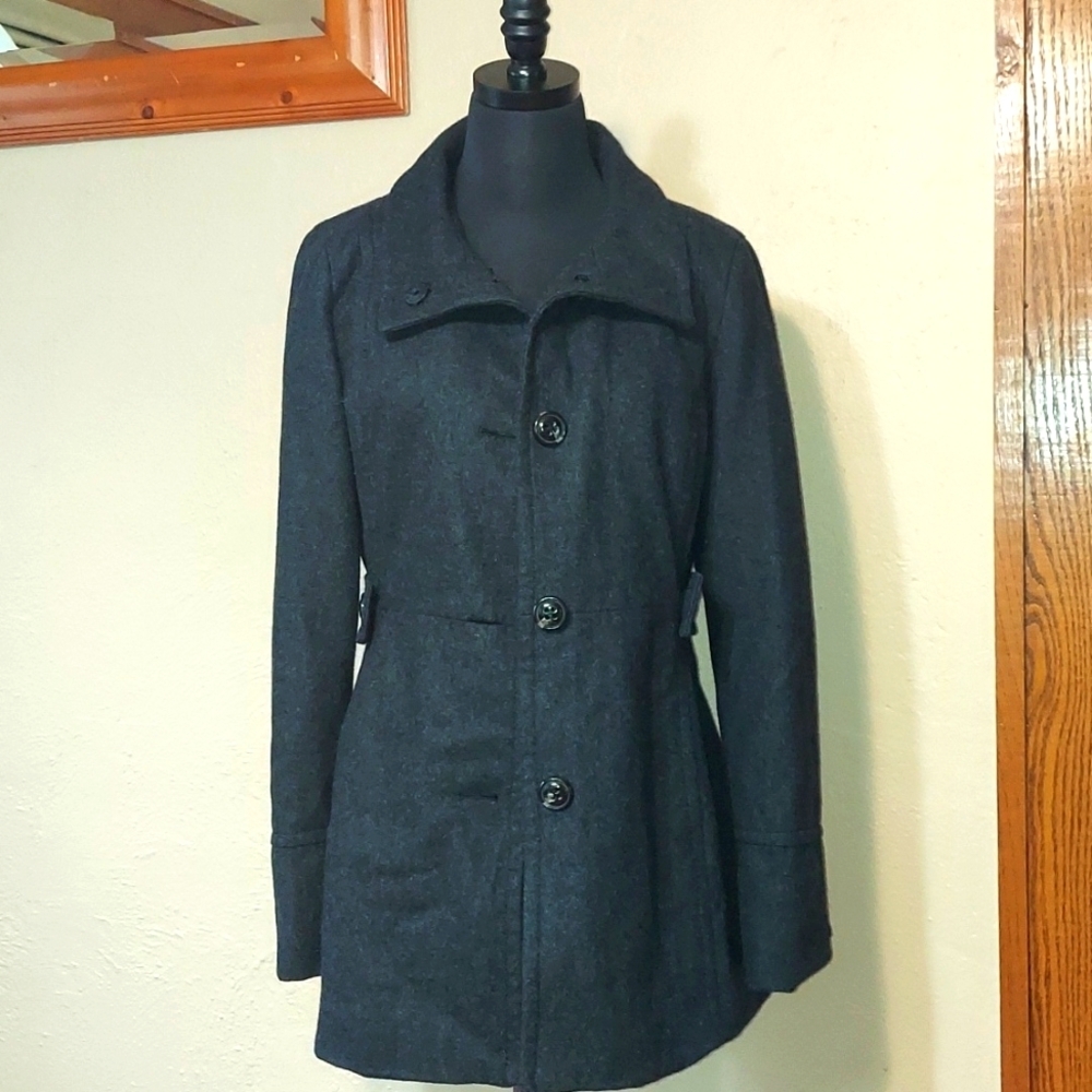 Women's Nine West Button Up Peacoat